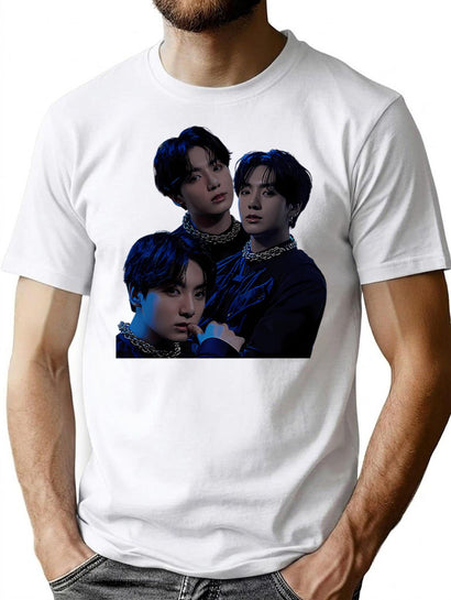 Bts Jungkook Kpop 7Fates Chakho Zeha Bootleg Graphic T-Shirt - Black
