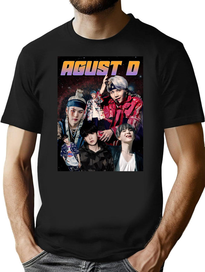 Bts Suga Yoongi Agust D Bootleg Rapper Bootleg Graphic T-Shirt - Black