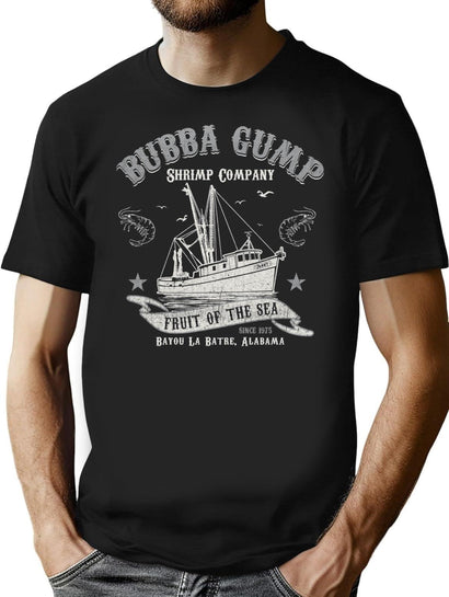 Bubba Gump Shrimp Company Alabama T-Shirt for Men & Women, T-Shirts Graphic Tee - Black