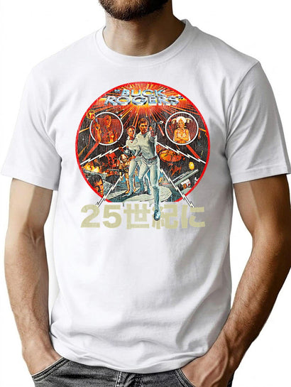 Buck Rogers Japanese Poster Worn Dks T-Shirt for Men & Women, T-Shirts Graphic Tee - Black