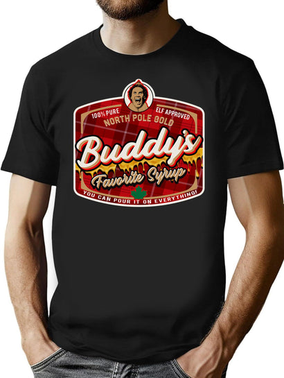 Buddy The Elf Favorite Syrup T-Shirt for Men & Women, T-Shirts Graphic Tee - Black