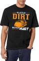 Bulldozer A Little Dirt Never Hurt Construction T-Shirt for Men & Women, T-Shirts Graphic Tee - White