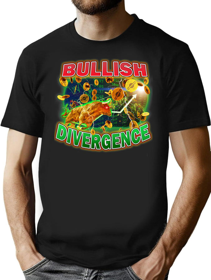Bullish Divergence Bootleg Design Bootleg Graphic T-Shirt - Black