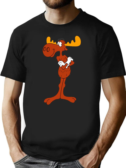 Bullwinkle T-Shirt for Men & Women, T-Shirts Graphic Tee - Black