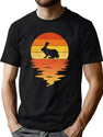 Bunny 70S Sunset Rabbit Retro T-Shirt for Men & Women, T-Shirts Graphic Tee - Green