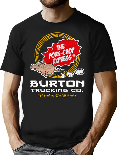 Burton Pork Chop Express Trucking T-Shirt for Men & Women, T-Shirts Graphic Tee - Black