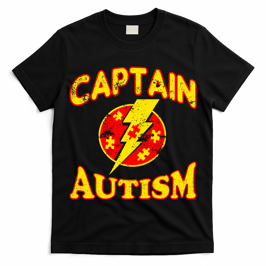 Captain Autism Superhero Logo T-Shirt