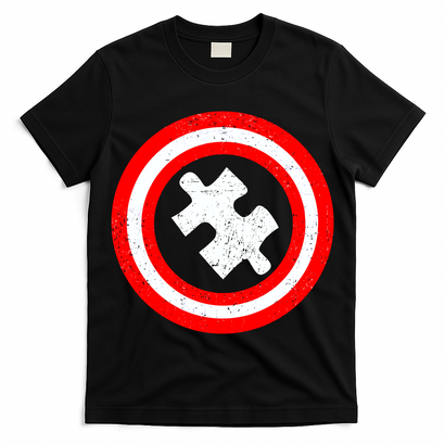 Captain Autism Distressed Shield T-Shirt