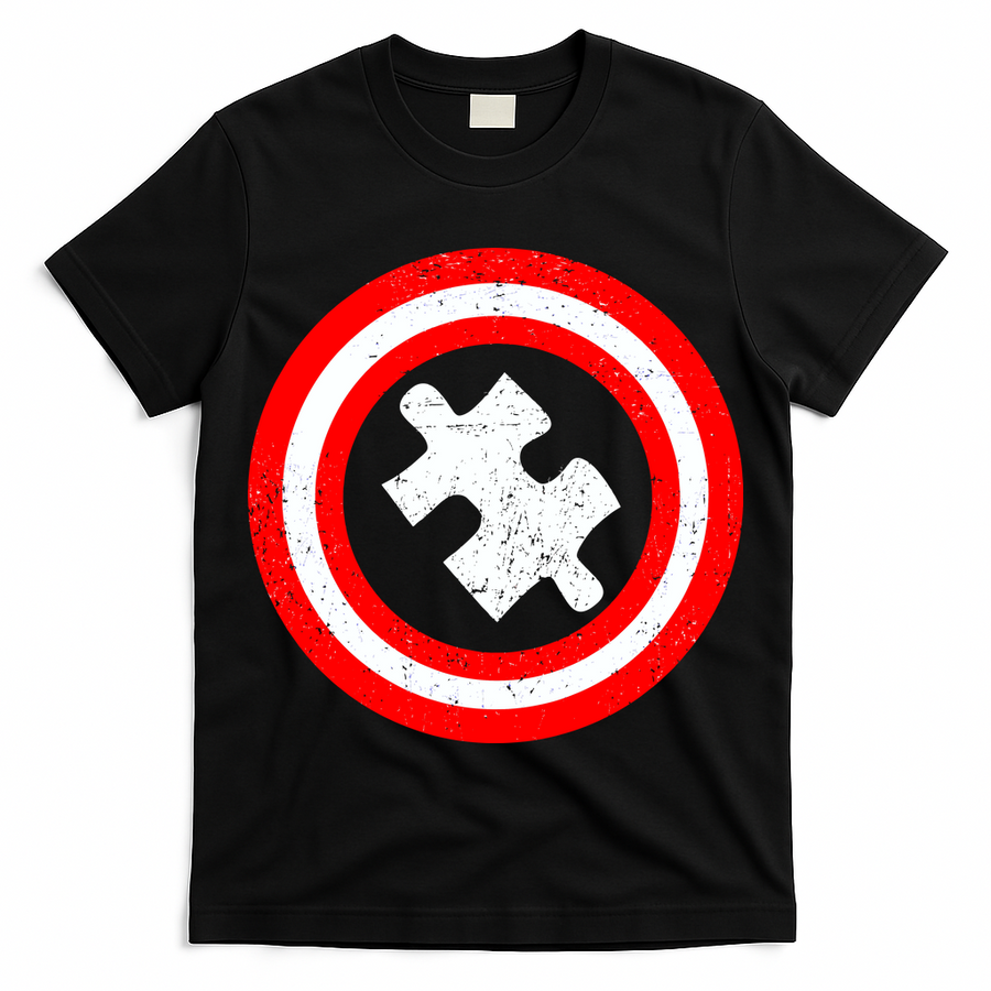 Captain Autism Distressed Shield T-Shirt