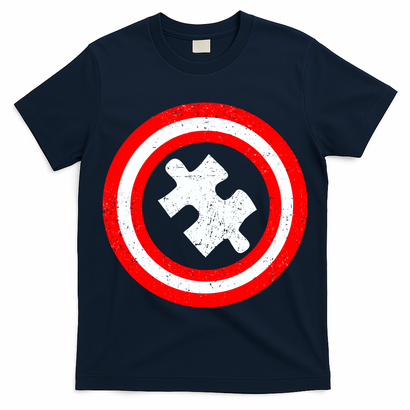 Captain Autism Distressed Shield T-Shirt