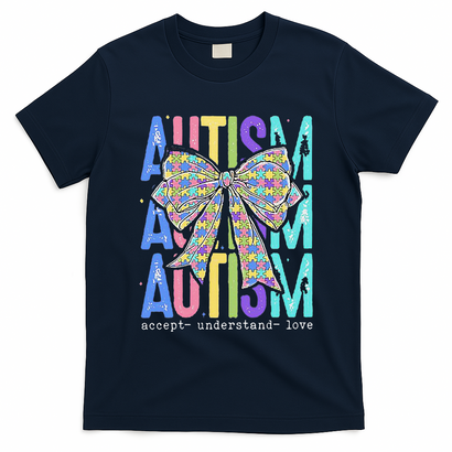 Cute Bow Autism Accept Understand Love Autism Awareness T-Shirt