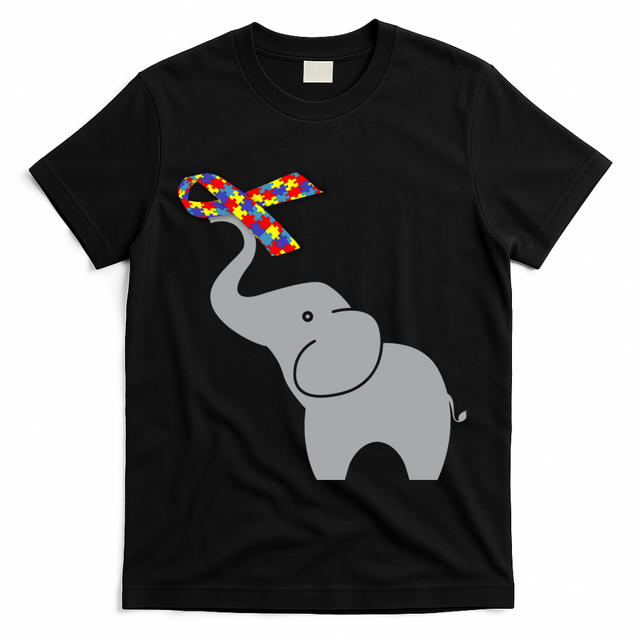 Elephant Autism Awareness Ribbon T-Shirt