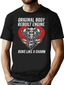 Cabg Operation Survivor Gifts Original Body Rebuilt Engine Runs Like A Charm Funny Inspirational Open Heart Surgery Supportive Present T-Shirt for Men & Women, T-Shirts Graphic Tee - Black