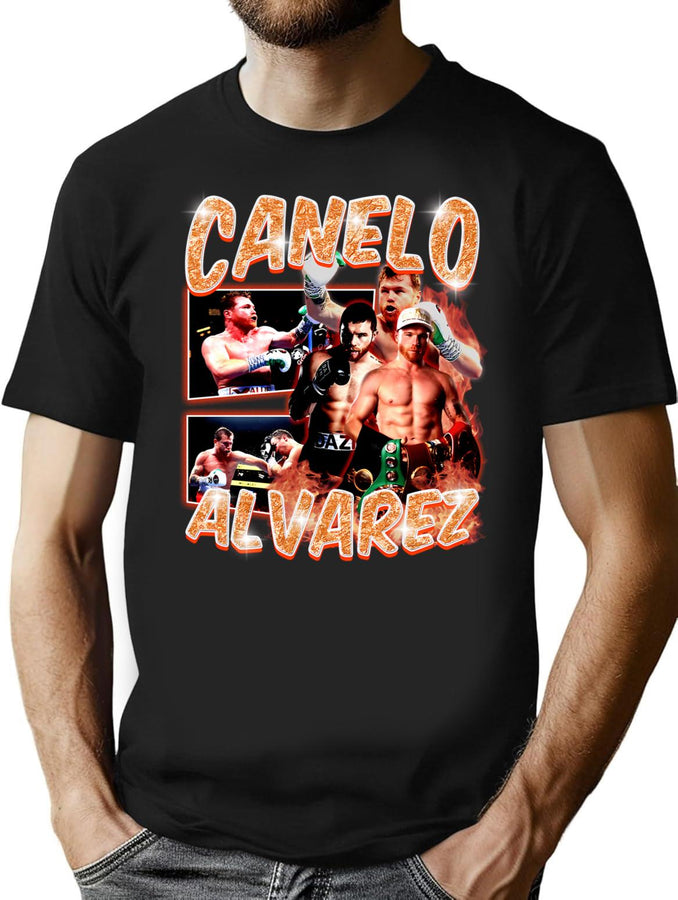 Canelo Alvarez Vintage Bootleg Bootleg Graphic T-Shirt - Black