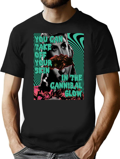 Cannibal Glow T-Shirt for Men & Women, T-Shirts Graphic Tee - Black