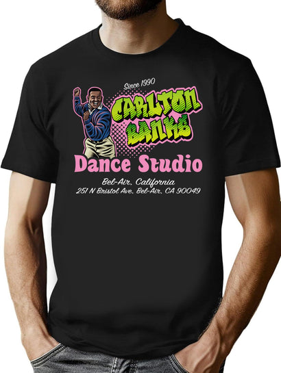 Carlton Banks Dance Studio T-Shirt for Men & Women, T-Shirts Graphic Tee - Black