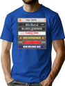 Cassette Stack (Horizontal) Bootleg Graphic T-Shirt - Blue