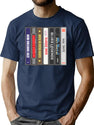 Cassette Stack (Vertical) Bootleg Graphic T-Shirt - Navy