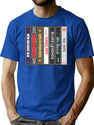 Cassette Stack (Vertical) Bootleg Graphic T-Shirt - Blue