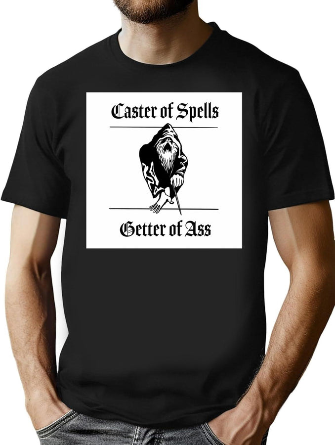 Caster Of Spells Wizardcore Bootleg Graphic T-Shirt - Black