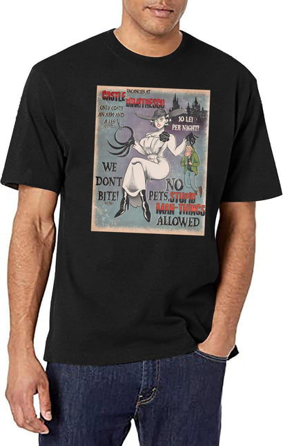 Castle Dimitrescu Vacancies T-Shirt for Men & Women, T-Shirts Graphic Tee - Black
