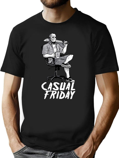 Casual Friday With Jason Voorhees T-Shirt for Men & Women, T-Shirts Graphic Tee - Black