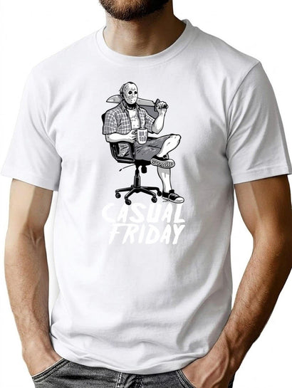 Casual Friday With Jason Voorhees T-Shirt for Men & Women, T-Shirts Graphic Tee - Black
