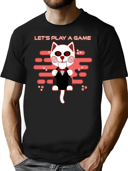 Cat Creepy Saw Meow Horror Movie (1) T-Shirt for Men & Women, T-Shirts Graphic Tee - Black