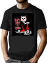 Cat Creepy Saw Meow Horror Movie T-Shirt for Men & Women, T-Shirts Graphic Tee - Black
