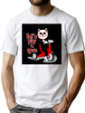 Cat Creepy Saw Meow Horror Movie T-Shirt for Men & Women, T-Shirts Graphic Tee - White