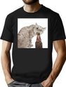 Cat Opening Beer Bottle Meme Black T-Shirt - Black