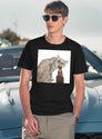 Cat Opening Beer Bottle Meme Black T-Shirt - Navy