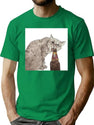 Cat Opening Beer Bottle Meme Premium Heavyweight Cotton T-Shirt - Green
