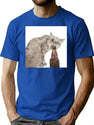 Cat Opening Beer Bottle Meme Premium Heavyweight Cotton T-Shirt - Blue