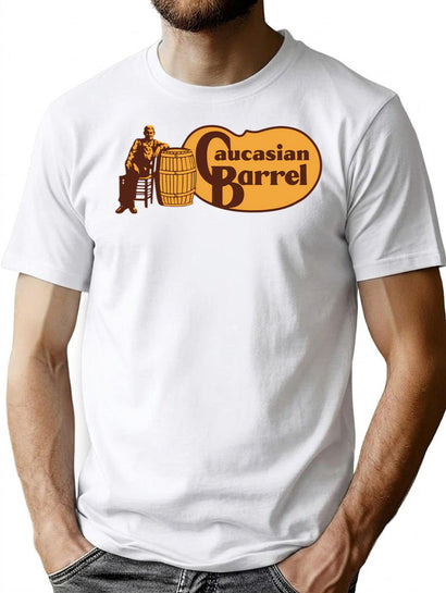 Caucasian Barrel T-Shirt for Men & Women, T-Shirts Graphic Tee - Black