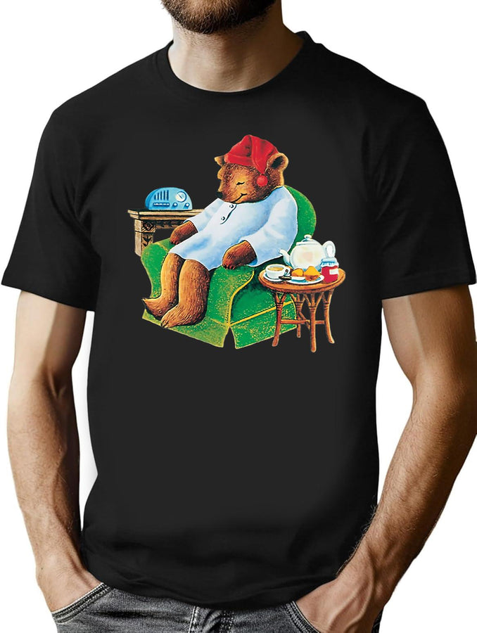 Celestial Seasoning Sleepytime Tea Bear Black T-Shirt - Black