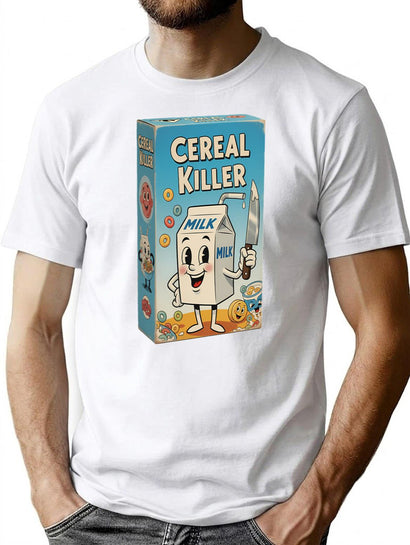 Cereal Killer (Funny Cereal Box) T-Shirt for Men & Women, T-Shirts Graphic Tee - Black