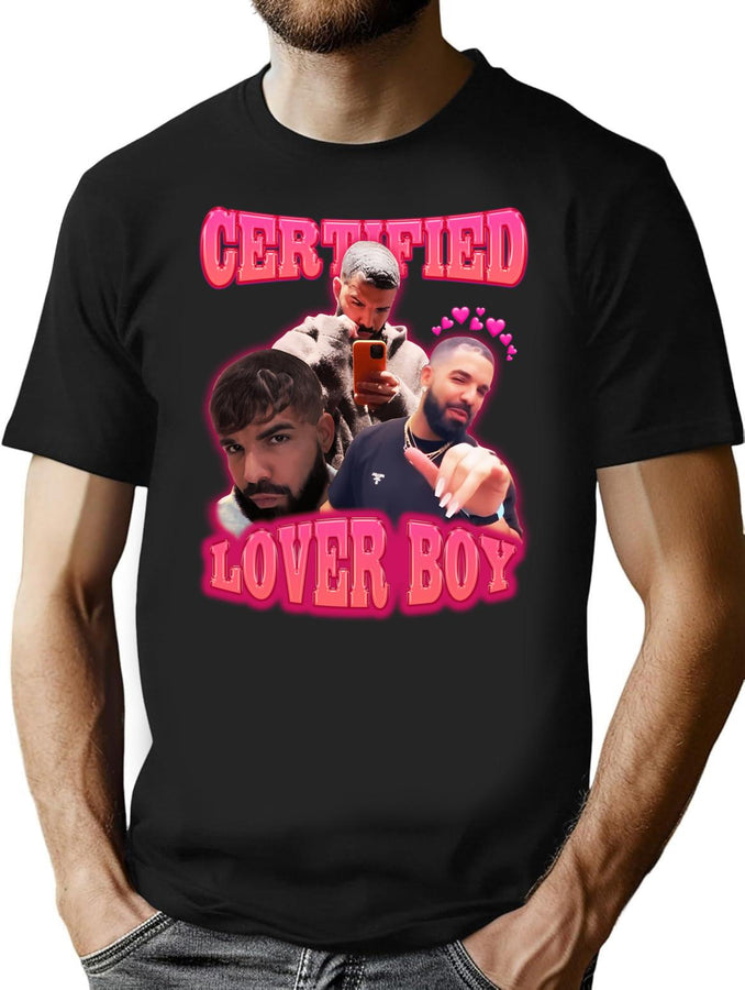 Certified Lover Boy Bootleg Graphic T-Shirt - Black