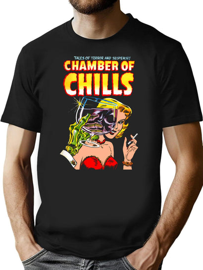 Chamber Of Chills Horror Comic Cover For Black Shirts T-Shirt for Men & Women, T-Shirts Graphic Tee - Black