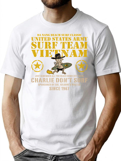 Charlie Don'T Surf Surf Team Worn (1) T-Shirt for Men & Women, T-Shirts Graphic Tee - Black