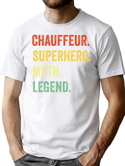 Chauffeur Vintage Dad T-Shirt for Men & Women, T-Shirts Graphic Tee - Black