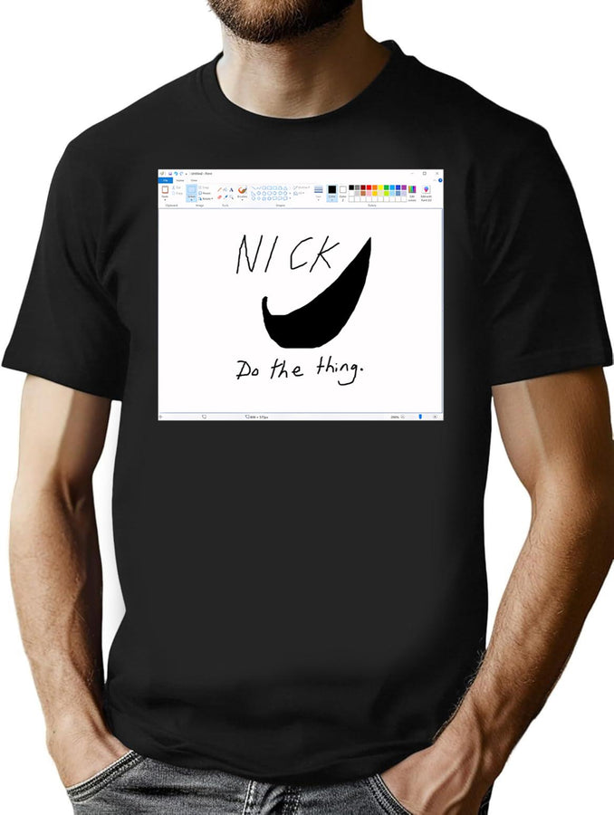 Check (With Ms Paint Border) Bootleg Graphic T-Shirt - Black