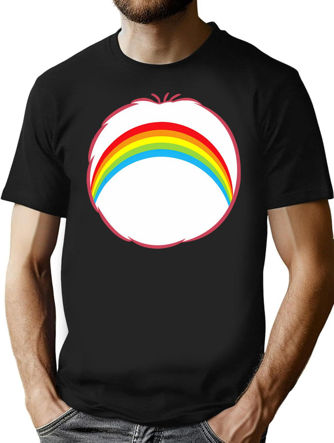 Cheer Bear Funny Rainbow Bear Halloween Costume Gift T-Shirt for Men & Women, T-Shirts Graphic Tee - Black
