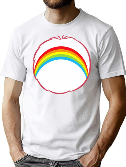 Cheer Bear Funny Rainbow Bear Halloween Costume Gift T-Shirt for Men & Women, T-Shirts Graphic Tee - Black