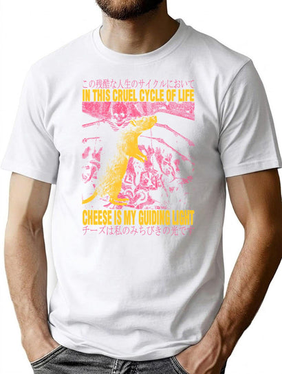 Cheese My Guiding Light Rat T-Shirt for Men & Women, T-Shirts Graphic Tee - Black