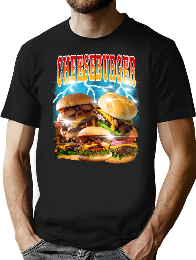 Cheeseburger Bootleg Bootleg Graphic T-Shirt - Black