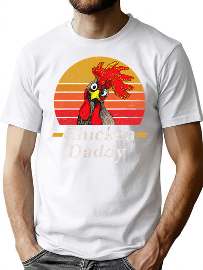 Chicken Daddy Vintage Farmer Fathers Day T-Shirt for Men & Women, T-Shirts Graphic Tee - Black