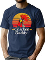 Chicken Daddy Vintage Farmer Fathers Day T-Shirt for Men & Women, T-Shirts Graphic Tee - Navy