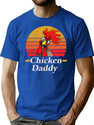 Chicken Daddy Vintage Farmer Fathers Day T-Shirt for Men & Women, T-Shirts Graphic Tee - Blue
