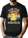 Chicks Pew Pew Madafakas Funny Vintage Chick Chicken Lover Farm Farming Farmer Shirt Gift Women Men Gift T-Shirt for Men & Women, T-Shirts Graphic Tee - Black